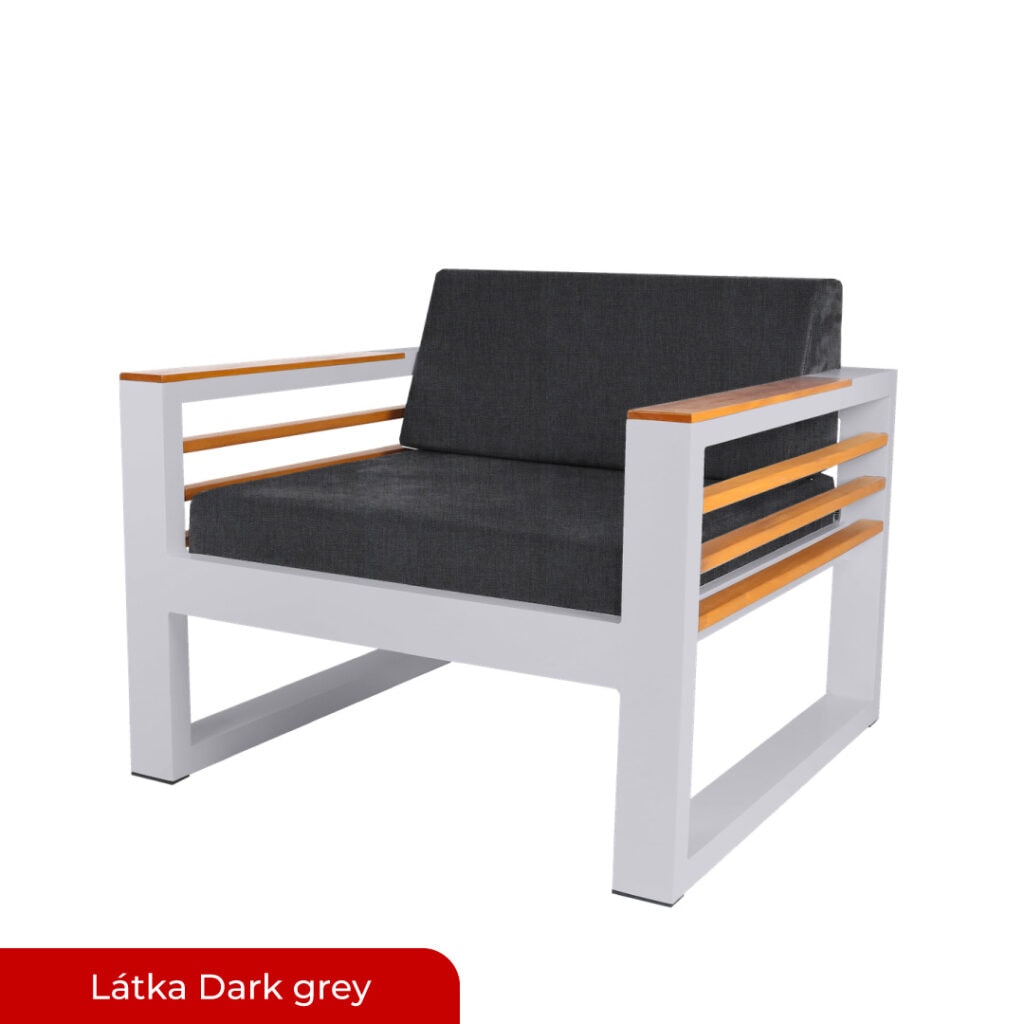 ALUX Nábytek - Křeslo ELOM konfig. Silver / Dark grey