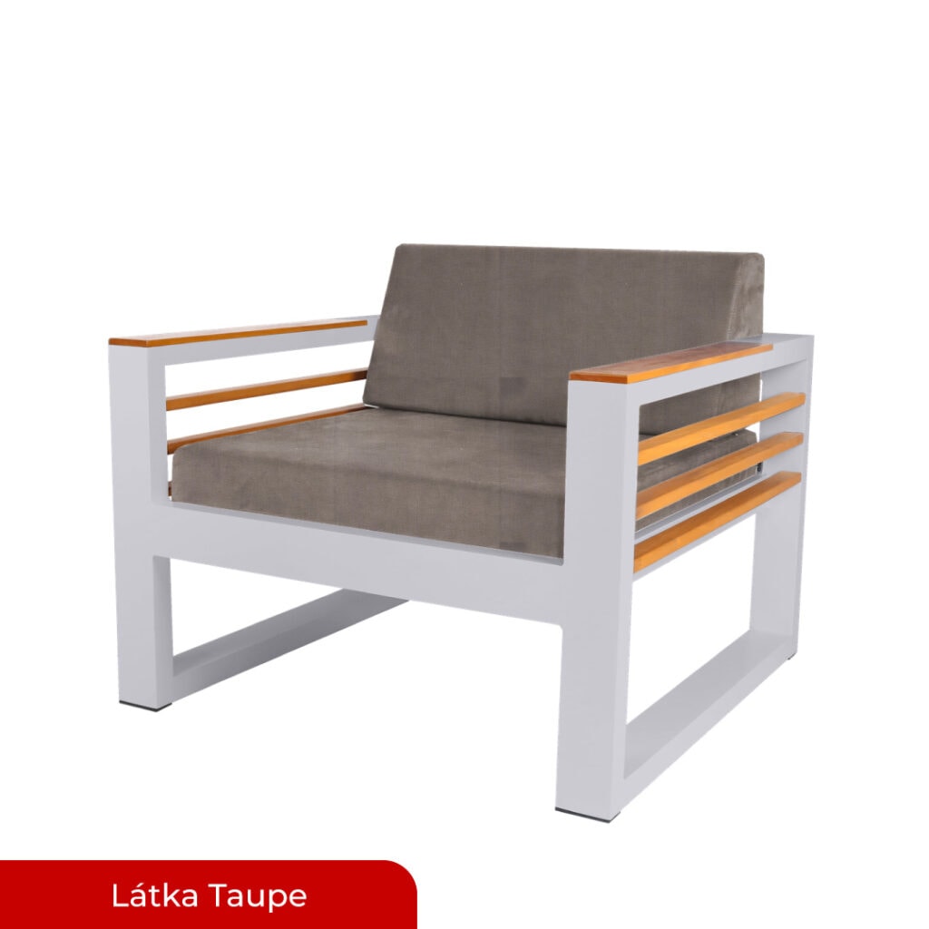 ALUX Nábytek - Křeslo ELOM konfig. Silver / Taupe