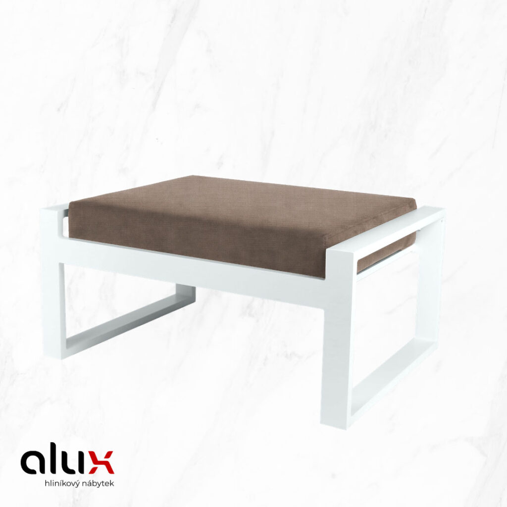 ALUX Nábytek - taburet ISOL White snow / Taupe